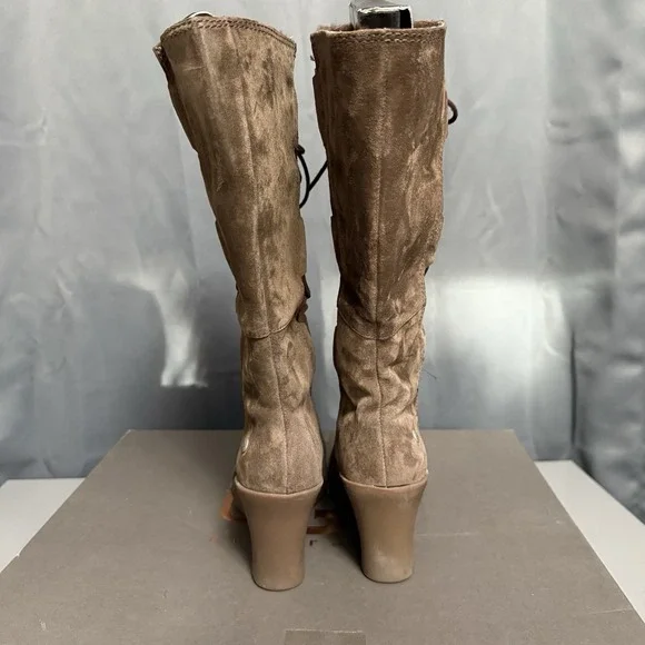 UGG Australia Elsey 5596 Brown Suede Shearling Wedge Boots Women's 7 M Fur Lined - Picture 5 of 12